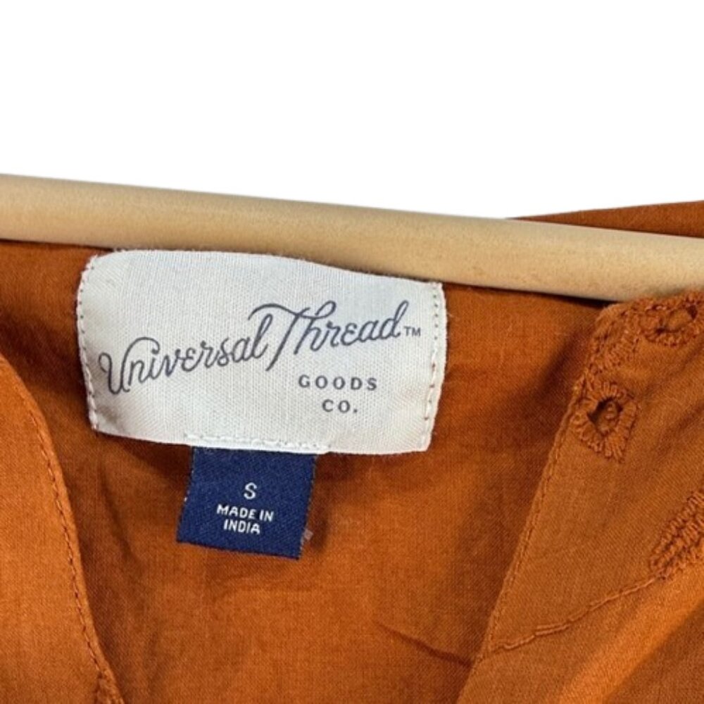 Universal Thread Women’s Size S Orange Boho Dress – Lined, 100% Cotton - Picture 7 of 8